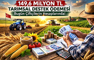 149,6 Milyon TL’lik Tarımsal Destek Ödemesi Bugün...