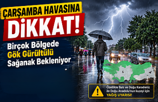 Çarşamba Havasına Dikkat! Birçok Bölgede Gök...