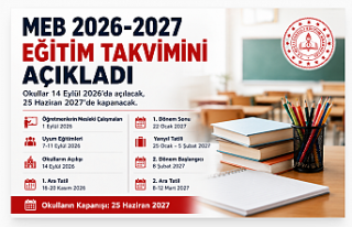 MEB 2026-2027 Eğitim Takvimini Açıkladı: Okullar...