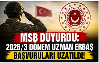 MSB Duyurdu: 2026/3 Dönem Uzman Erbaş Başvuruları...