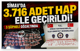Simav’da 3 Bin 716 Adet Lyrica Hap Ele Geçirildi