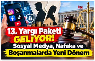 13. Yargı Paketi Geliyor! Sosyal Medya, Nafaka ve...