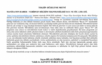 Bilal Özbilge Avukatı aracıyla tekzip yayınlattı