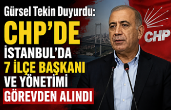 Gürsel Tekin Duyurdu: CHP'de İstanbul'da 7 İlçe Başkanı ve Yönetimi Görevden Alındı
