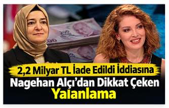 2,2 Milyar TL İade Edildi İddiasına Nagehan Alçı’dan Dikkat Çeken Yalanlama