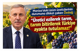 Manisa’daki üzüm üreticilerinin durumuna dikkat çeken Özdağ : "Üretici ezilerek tarım, tarım bitirilerek Türkiye ayakta tutulamaz!”