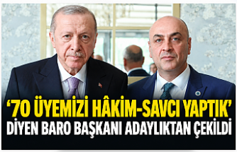 “70 Üyemizi Hâkim-Savcı Yaptık” Diyen Baro Başkanı Adaylıktan Çekildi!