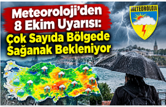 Meteoroloji’den 8 Ekim Uyarısı: Çok Sayıda Bölgede Sağanak Bekleniyor