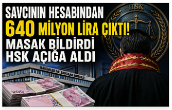 Savcının hesabından 640 milyon lira çıktı! MASAK bildirdi HSK açığa aldı
