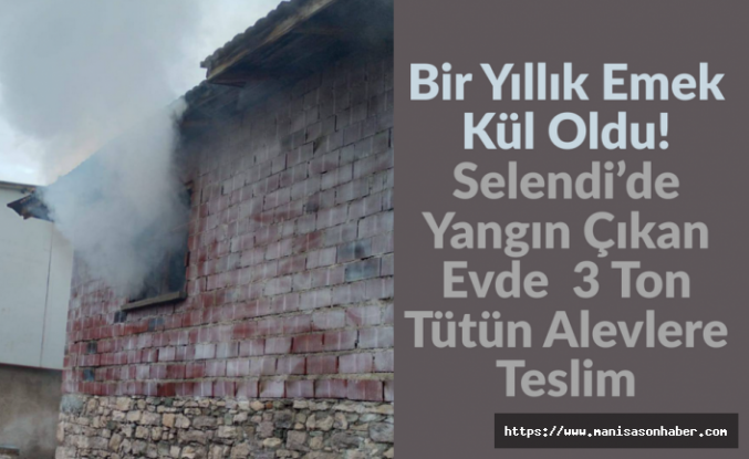 Bir Yıllık Emek Kül Oldu! Selendi’de Yangın Çıkan Evde  3 Ton Tütün Alevlere Teslim