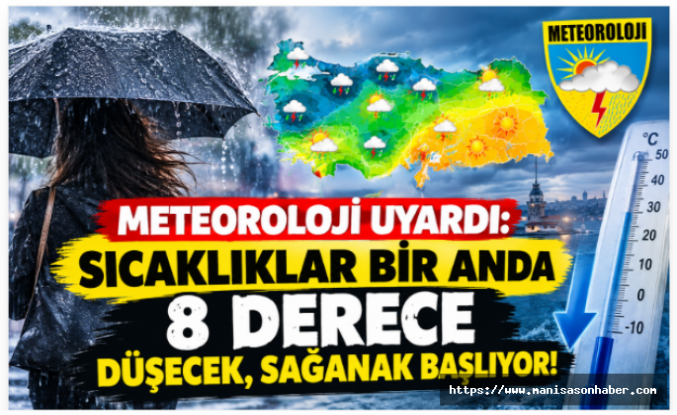 Meteoroloji Uyardı: Sıcaklıklar Bir Anda 8 Derece Düşecek, Sağanak Başlıyor!