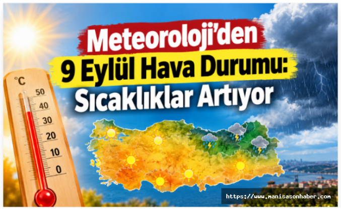 Meteoroloji’den 9 Eylül Hava Durumu: Sıcaklıklar Artıyor!
